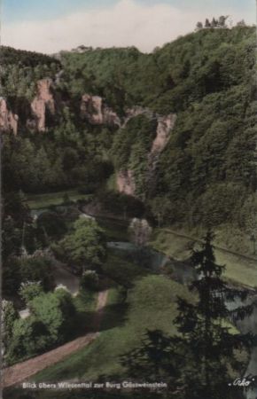Wiesenttal, Fränk Schweiz - Blick nach Gößweinstein - ca. 1960 Wiesenttal, Fränk Schweiz - Blick nach Gößweinstein - ca. 1960