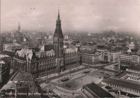 Hamburg - Rathaus und Michel - 1956 Hamburg - Rathaus und Michel - 1956