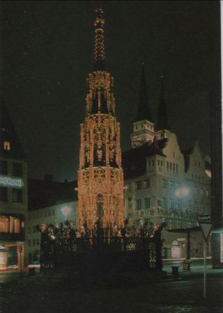 Nürnberg - Schöner Brunnen und Sebalduskirche - 1987 Nürnberg - Schöner Brunnen und Sebalduskirche - 1987