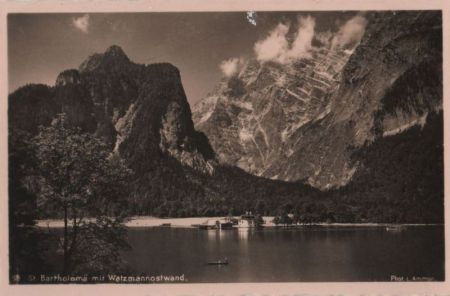 Schönau - St. Bartholomä - mit Watzmannostwand - ca. 1955 Schönau - St. Bartholomä - mit Watzmannostwand - ca. 1955