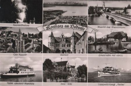 Konstanz - u.a. Fähre nach Meersburg - ca. 1960 Konstanz - u.a. Fähre nach Meersburg - ca. 1960
