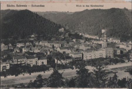 Bad Schandau - Blick in das Kirnitzschtal - 1916 Bad Schandau - Blick in das Kirnitzschtal - 1916