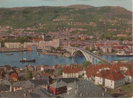 Norwegen - Bergen - Utsikt over byen - 1966 Norwegen - Bergen - Utsikt over byen - 1966