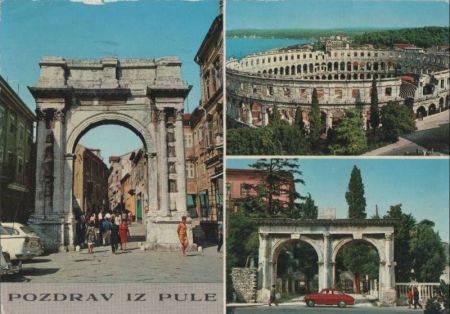 Kroatien - Pula - 3 Teilbilder - ca. 1980 Kroatien - Pula - 3 Teilbilder - ca. 1980