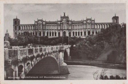 München - Maximilianeum mit Brücke - ca. 1950 München - Maximilianeum mit Brücke - ca. 1950