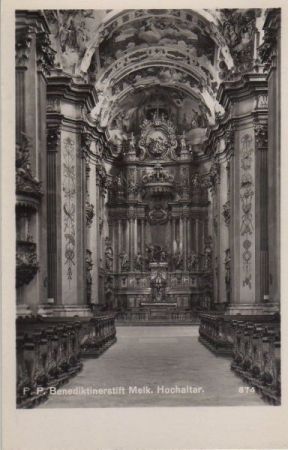 Österreich - Melk - Benediktinerstift, Hochaltar - ca. 1955 Österreich - Melk - Benediktinerstift, Hochaltar - ca. 1955