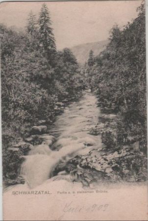 Schwarza - Partie an der steinernen Brücke - ca. 1935 Schwarza - Partie an der steinernen Brücke - ca. 1935