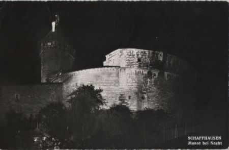 Schweiz - Schaffhausen - Munot bei Nacht - 1960 Schweiz - Schaffhausen - Munot bei Nacht - 1960