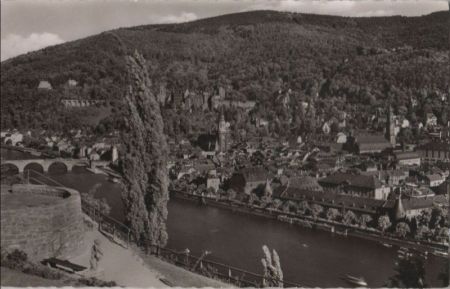 Heidelberg - Blick aus dem Philosophengarten - ca. 1960 Heidelberg - Blick aus dem Philosophengarten - ca. 1960