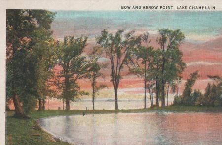 USA, Vermont - Lake Champlain - Bow and Arrow Point - ca. 1925 USA, Vermont - Lake Champlain - Bow and Arrow Point - ca. 1925