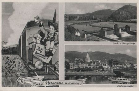 Nassau - u.a. Blick zum Burgberg - 1954 Nassau - u.a. Blick zum Burgberg - 1954
