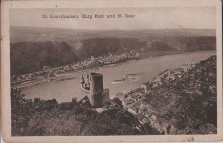 St. Goarshausen - Burg Katz und Sankt Goar - ca. 1935 St. Goarshausen - Burg Katz und Sankt Goar - ca. 1935