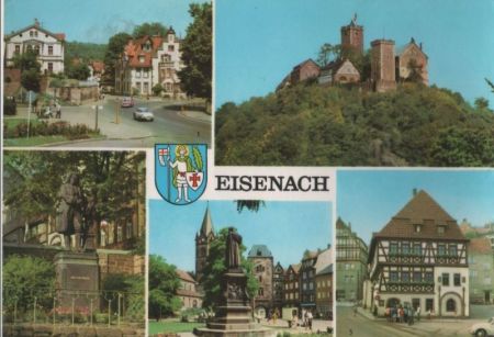 Eisenach - u.a. Wartburg von Südwesten - ca. 1980 Eisenach - u.a. Wartburg von Südwesten - ca. 1980