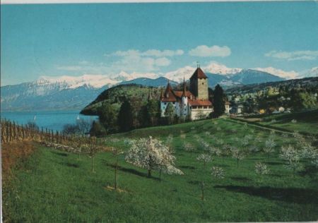 Schweiz - Spiez - Schloss am Thunersee - 1975 Schweiz - Spiez - Schloss am Thunersee - 1975