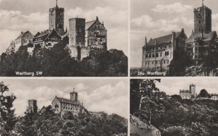 Eisenach - Wartburg SW, Wartburg SO, Wartburg, Wartburg v. Parkplatz aus - 1958 Eisenach - Wartburg SW, Wartburg SO, Wartburg, Wartburg v. Parkplatz aus - 1958