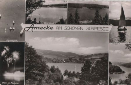 Sundern-Amecke - u.a. Schiff auf Sorpesee - 1957 Sundern-Amecke - u.a. Schiff auf Sorpesee - 1957
