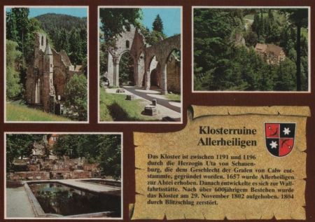 Oppenau-Allerheiligen - Klosterruine - ca. 1985 Oppenau-Allerheiligen - Klosterruine - ca. 1985