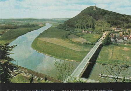 Porta Westfalica - Blick vom Jakobsberg (Wesergeb.) zum Wittekindsberg (Wiehen) - ca. 1970 Porta Westfalica - Blick vom Jakobsberg (Wesergeb.) zum Wittekindsberg (Wiehen) - ca. 1970