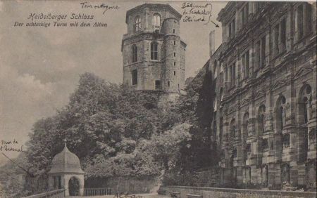 Heidelberg - Schloss, achteckiger Turm - ca. 1930 Heidelberg - Schloss, achteckiger Turm - ca. 1930