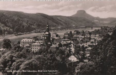 Bad Schandau - Blick vom Fahrstuhl - 1961 Bad Schandau - Blick vom Fahrstuhl - 1961