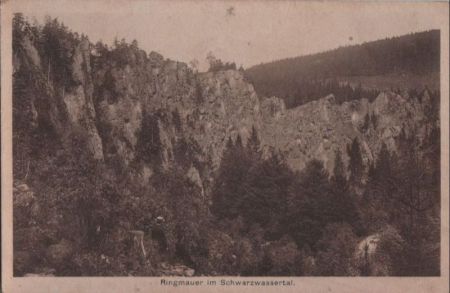 Zöblitz - Ringmauer im Schwarzwassertal - ca. 1940 Zöblitz - Ringmauer im Schwarzwassertal - ca. 1940