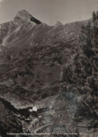 Österreich - Freiburger Hütte - mit Roggelskopf - 1973 Österreich - Freiburger Hütte - mit Roggelskopf - 1973