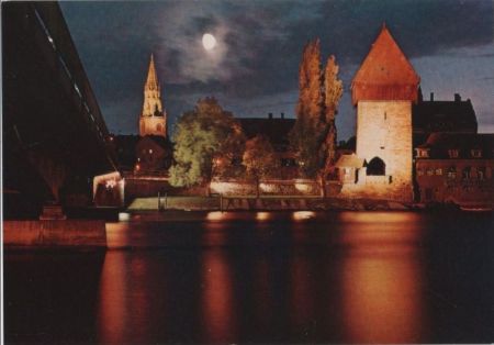 Konstanz - Nachtstimmung am Rhein - ca. 1980 Konstanz - Nachtstimmung am Rhein - ca. 1980
