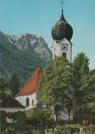 Grainau - Kirche gegen Zugspitze - ca. 1975 Grainau - Kirche gegen Zugspitze - ca. 1975