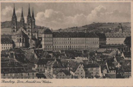 Bamberg - Dom, Ansicht von Westen - ca. 1950 Bamberg - Dom, Ansicht von Westen - ca. 1950