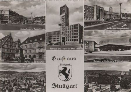 Stuttgart - u.a. Partie am Schillerplatz - 1957 Stuttgart - u.a. Partie am Schillerplatz - 1957