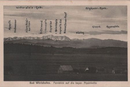 Bad Wörishofen - Fernblick auf Alpen - ca. 1955 Bad Wörishofen - Fernblick auf Alpen - ca. 1955