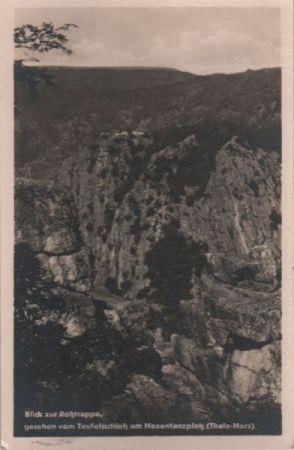Thale - Blick zur Roßtrappe - 1957 Thale - Blick zur Roßtrappe - 1957