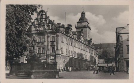 Gotha - Rathaus mit Schellenbrunnen - 1955 Gotha - Rathaus mit Schellenbrunnen - 1955
