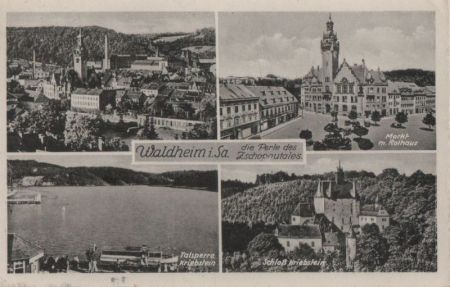 Waldheim - u.a. Markt mit Rathaus - 1958 Waldheim - u.a. Markt mit Rathaus - 1958