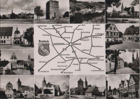 Ansbach - mit Umgebung - ca. 1970 Ansbach - mit Umgebung - ca. 1970