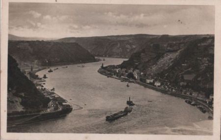 St. Goar - und Goarshausen mit Loreley - ca. 1955 St. Goar - und Goarshausen mit Loreley - ca. 1955