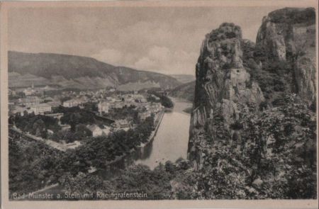 Bad Münster am Stein-Ebernburg - mit Rheingrafenstein - ca. 1955 Bad Münster am Stein-Ebernburg - mit Rheingrafenstein - ca. 1955