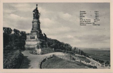 Rüdesheim, Niederwalddenkmal - im Naturschutzgebiet - ca. 1955 Rüdesheim, Niederwalddenkmal - im Naturschutzgebiet - ca. 1955