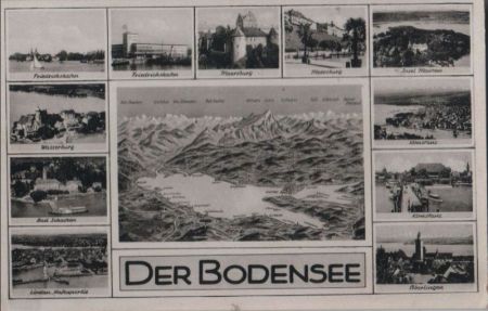 Bodensee - u.a. Übersichtskarte - 1950 Bodensee - u.a. Übersichtskarte - 1950