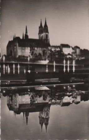 Meißen - Abendstimmung an Dom und Albrechtsburg - 1963 Meißen - Abendstimmung an Dom und Albrechtsburg - 1963