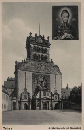 Trier - St. Matthiaskirche mit Gnadenbild - ca. 1950 Trier - St. Matthiaskirche mit Gnadenbild - ca. 1950