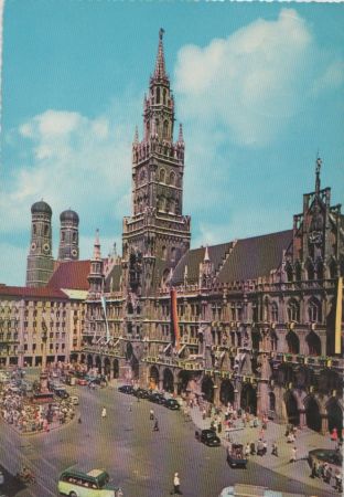 München - Rathaus mit Frauenkirche - 1964 München - Rathaus mit Frauenkirche - 1964