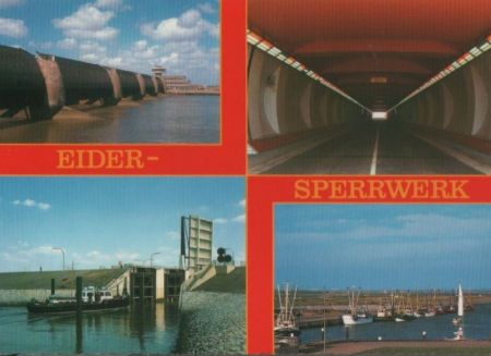 Eider - Sperrwerk und Abschlußdamm - ca. 1985 Eider - Sperrwerk und Abschlußdamm - ca. 1985