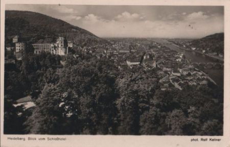 Heidelberg - Blick vom Schloßhotel - 1957 Heidelberg - Blick vom Schloßhotel - 1957