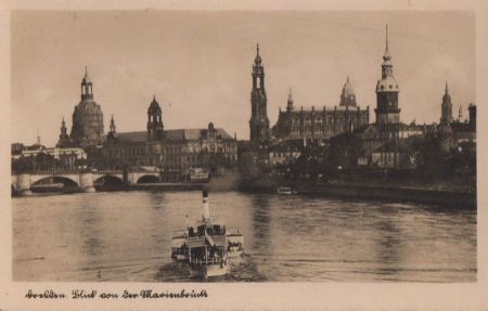 Dresden - Blick von Marienbrücke - ca. 1950 Dresden - Blick von Marienbrücke - ca. 1950