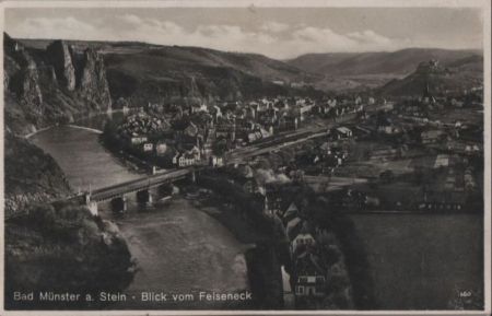 Bad Münster am Stein - Blick vom Felseneck - 1930 Bad Münster am Stein - Blick vom Felseneck - 1930