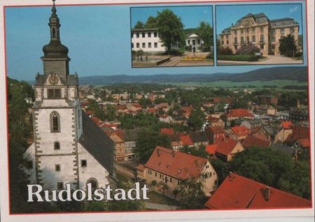 Rudolstadt - Teilansicht mit Stadtkirche - ca. 1990 Rudolstadt - Teilansicht mit Stadtkirche - ca. 1990