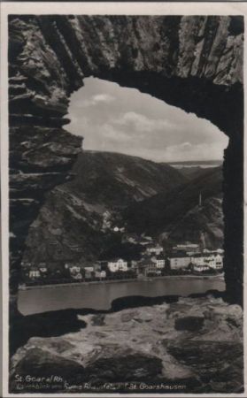 St. Goar - Durchblick von Ruine Rheinfels - ca. 1955 St. Goar - Durchblick von Ruine Rheinfels - ca. 1955