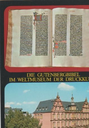 Mainz am Rhein - Mainz mit Gutenbergbibel - ca. 1975 Mainz am Rhein - Mainz mit Gutenbergbibel - ca. 1975