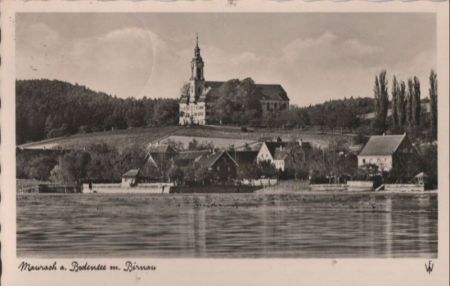 Uhldingen-Mühlhofen, Schloss Maurach - mit Birnau - 1952 Uhldingen-Mühlhofen, Schloss Maurach - mit Birnau - 1952